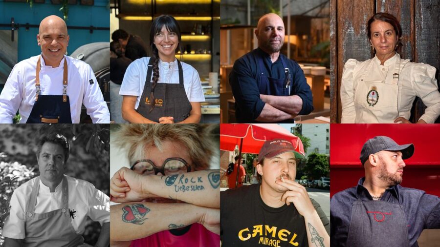 Collage de chefs argentinos en Caminos y Sabores